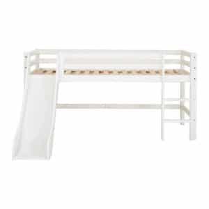 Hoppekids BASIC Halvhøj seng med rutsjebane - Hvid - Flere størrelser