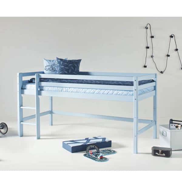 Hoppekids BASIC halvhøj seng - Dream blue m. Eco dreram madras