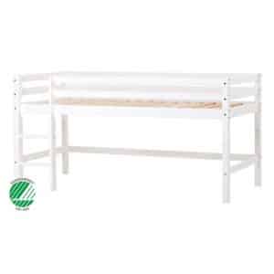 ECO Dream Halvhøj seng (delbar) hvid, med rumdeler og skrivebord