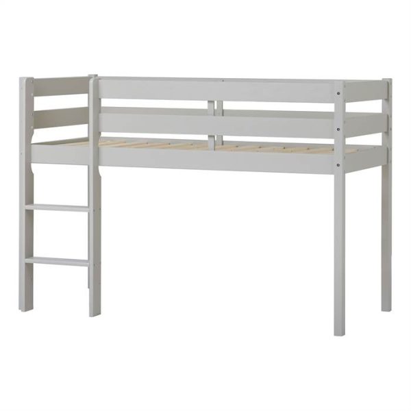 Hoppekids ECO Comfort halvhøj seng 90x200 cm - Dove Grey