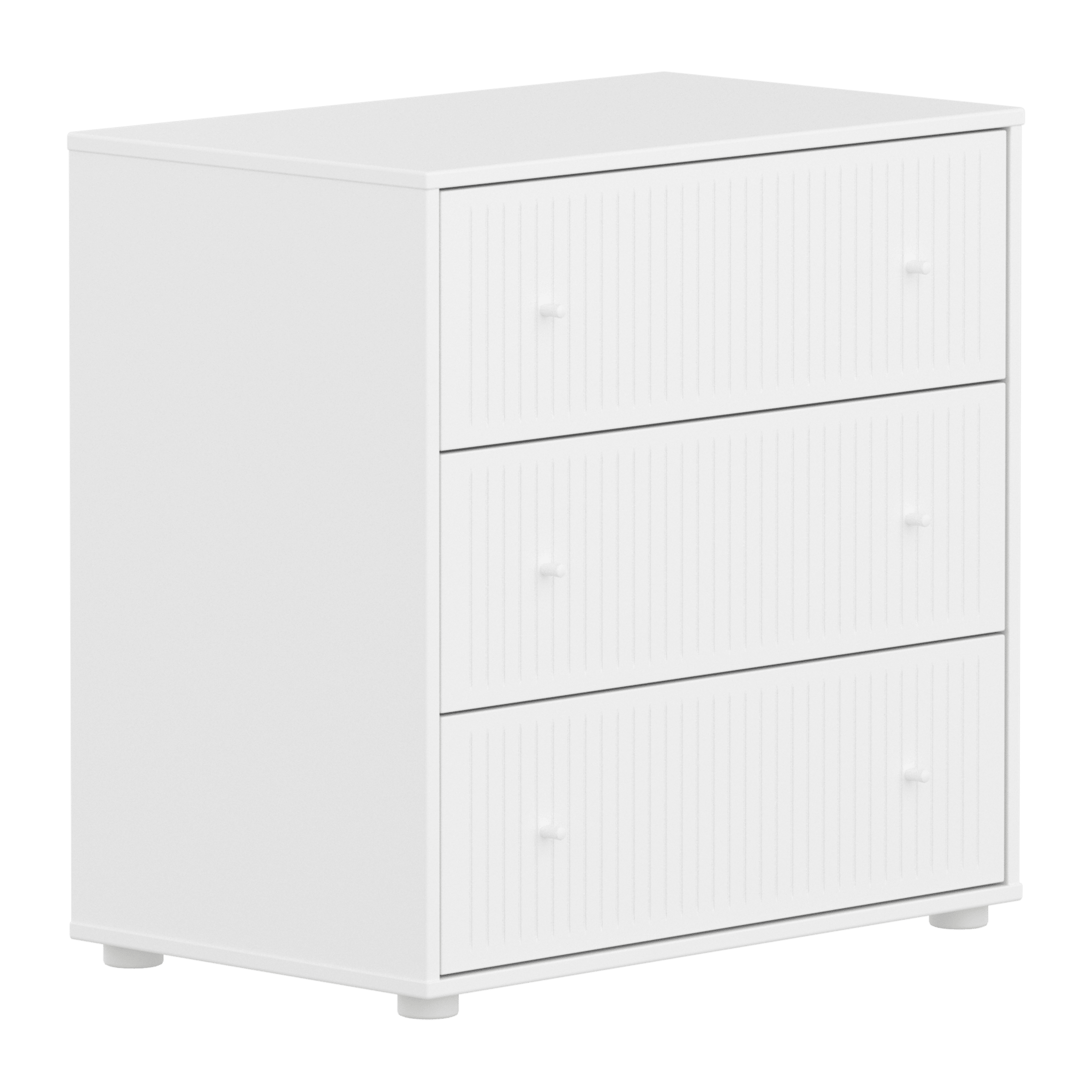 Flexa Saga Kommode 74x75,5x45 Hvid Riller/hvid Greb