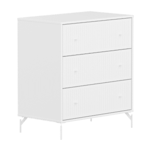 Flexa Saga Kommode 84x75,5x45 Hvid Riller/hvide Ben og Greb