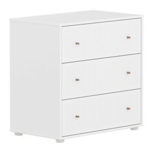 Flexa Saga Kommode74x75,5x45 Hvid Riller/egetræsgreb