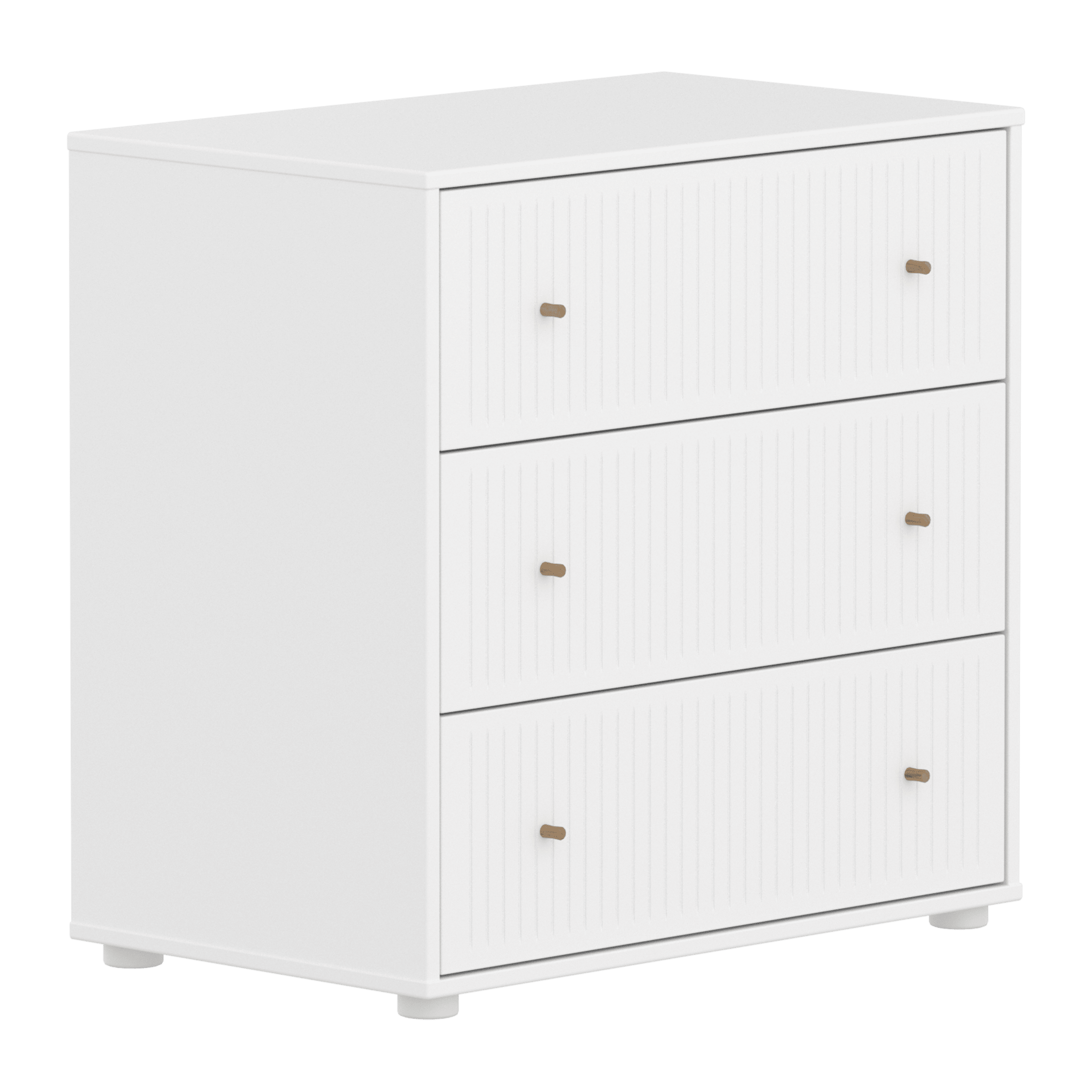 Flexa Saga Kommode74x75,5x45 Hvid Riller/egetræsgreb